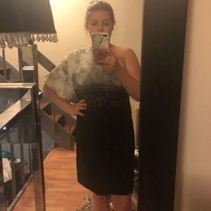 Halston dress off the shoulder